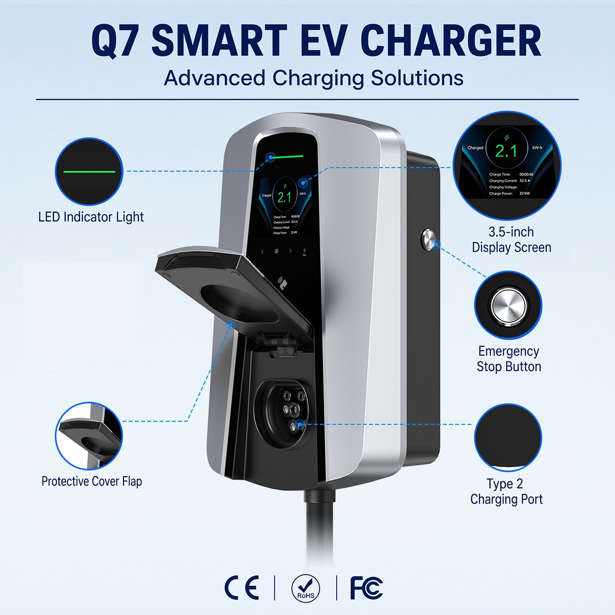 7.4kW Type2 전기차 충전기 소켓, 11kW/2 - Wallbox Ev 리뷰 및 가격